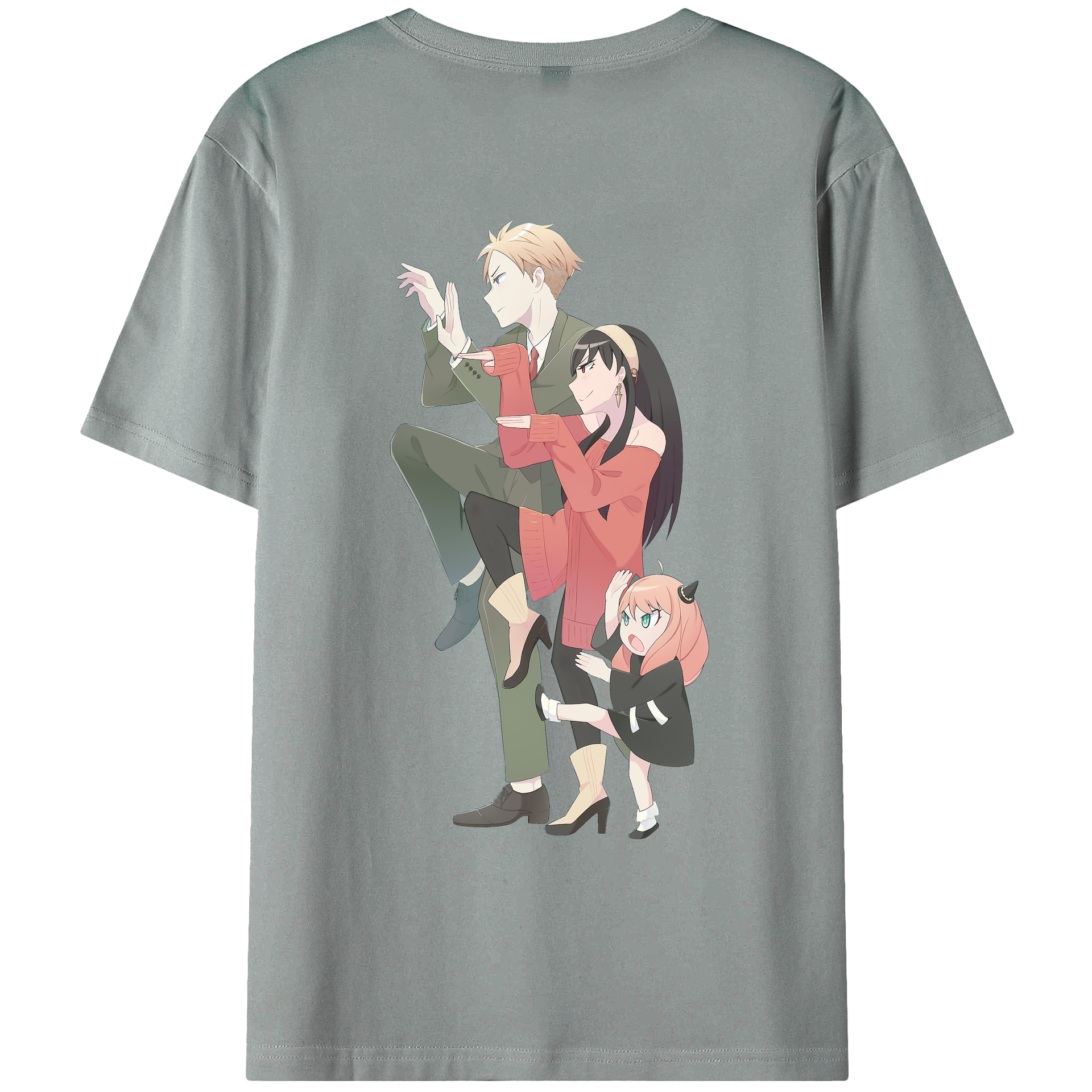 （画像用） SPY×FAMILY间谍家家酒 綿100％ メンズ半袖Tシャツ（バックプリント） 通気性